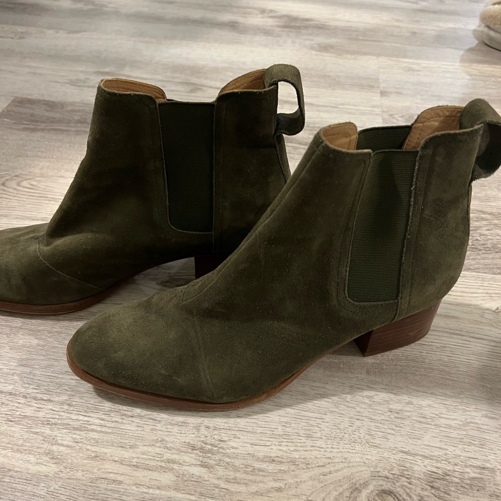 Suede Olive Green Booties (Rag & Bone)